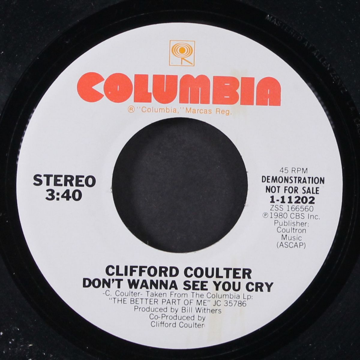 don't wanna see you cry / same by CLIFFORD COULTER