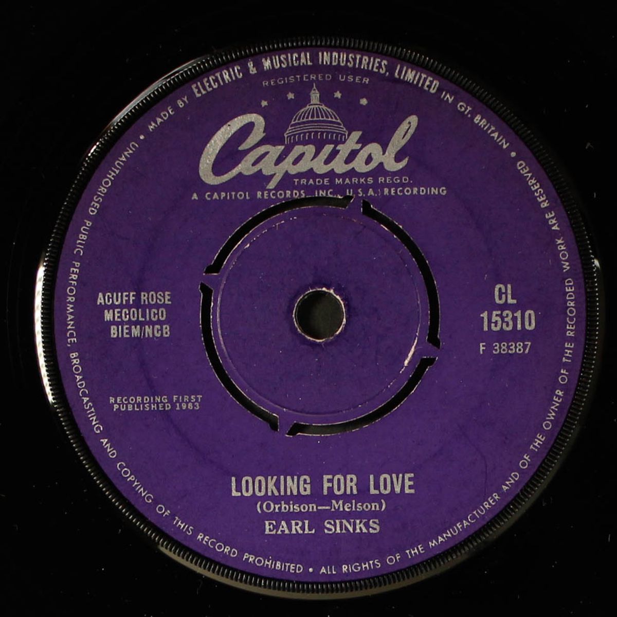 looking for love / raining on my side of town by EARL SINKS