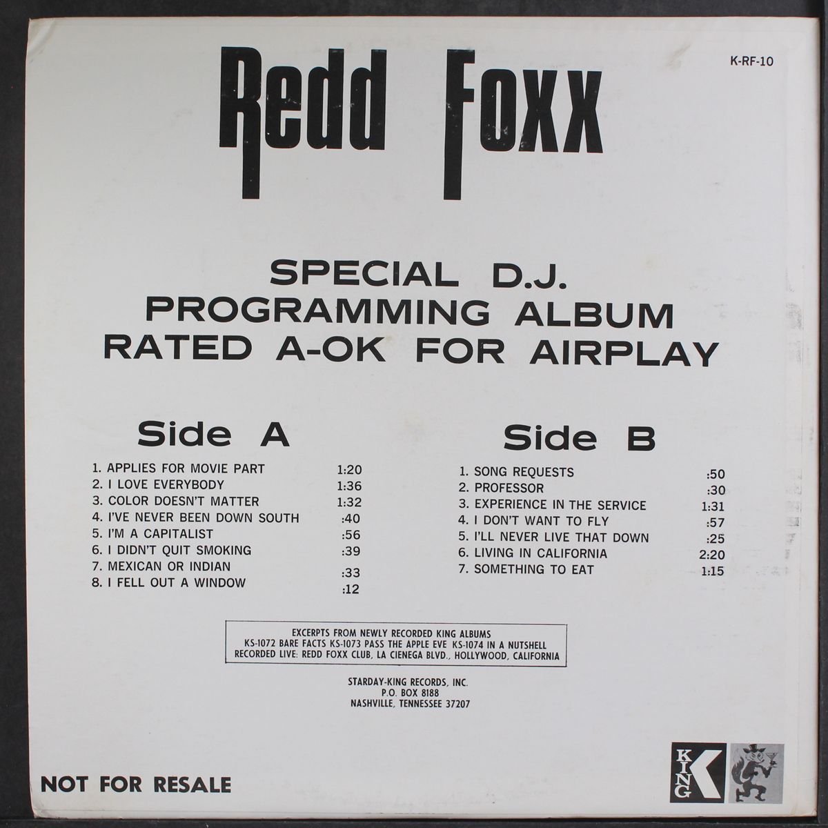 rated a-ok for airplay by REDD FOXX