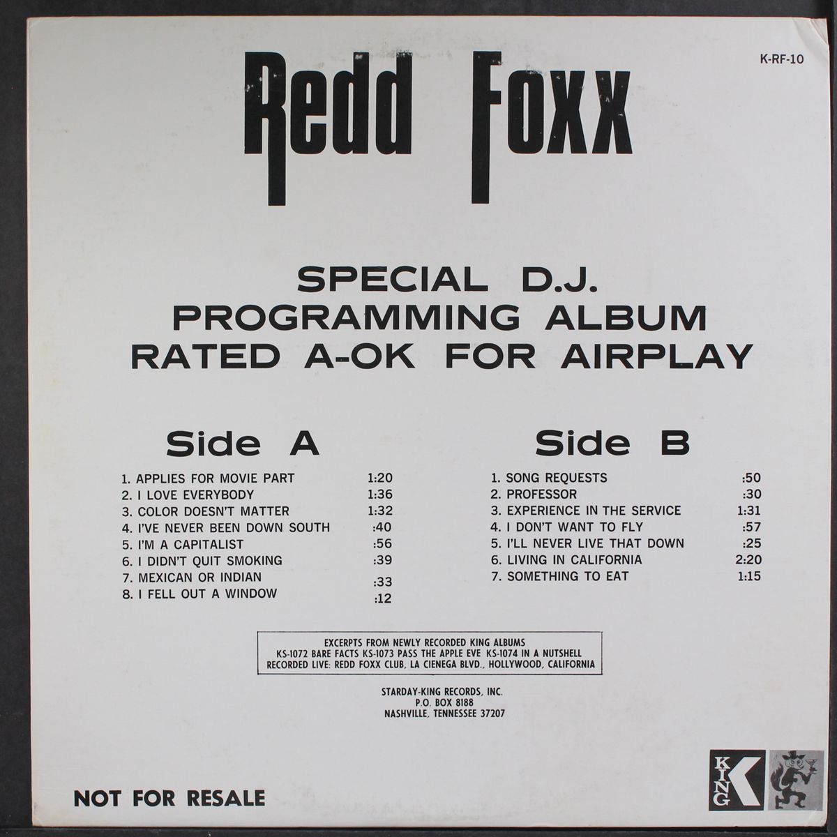 rated a-ok for airplay by REDD FOXX