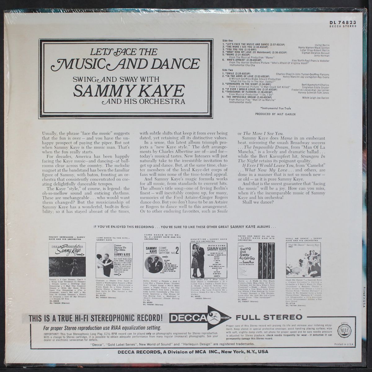 let's face the music and dance by SAMMY KAYE