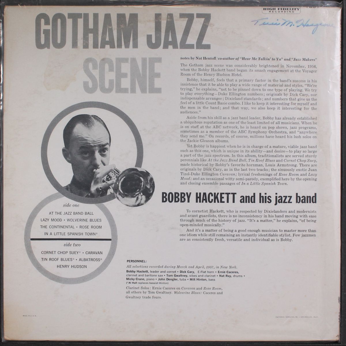 gotham jazz scene by BOBBY HACKETT