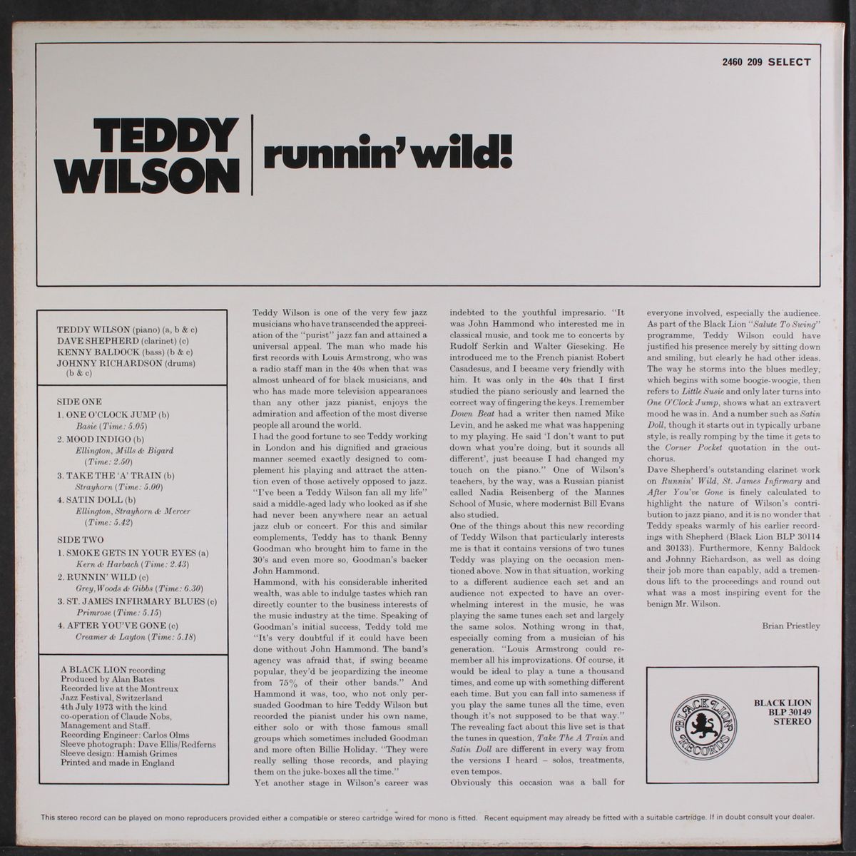 runnin' wild! - live at montreux jazz festival by TEDDY WILSON
