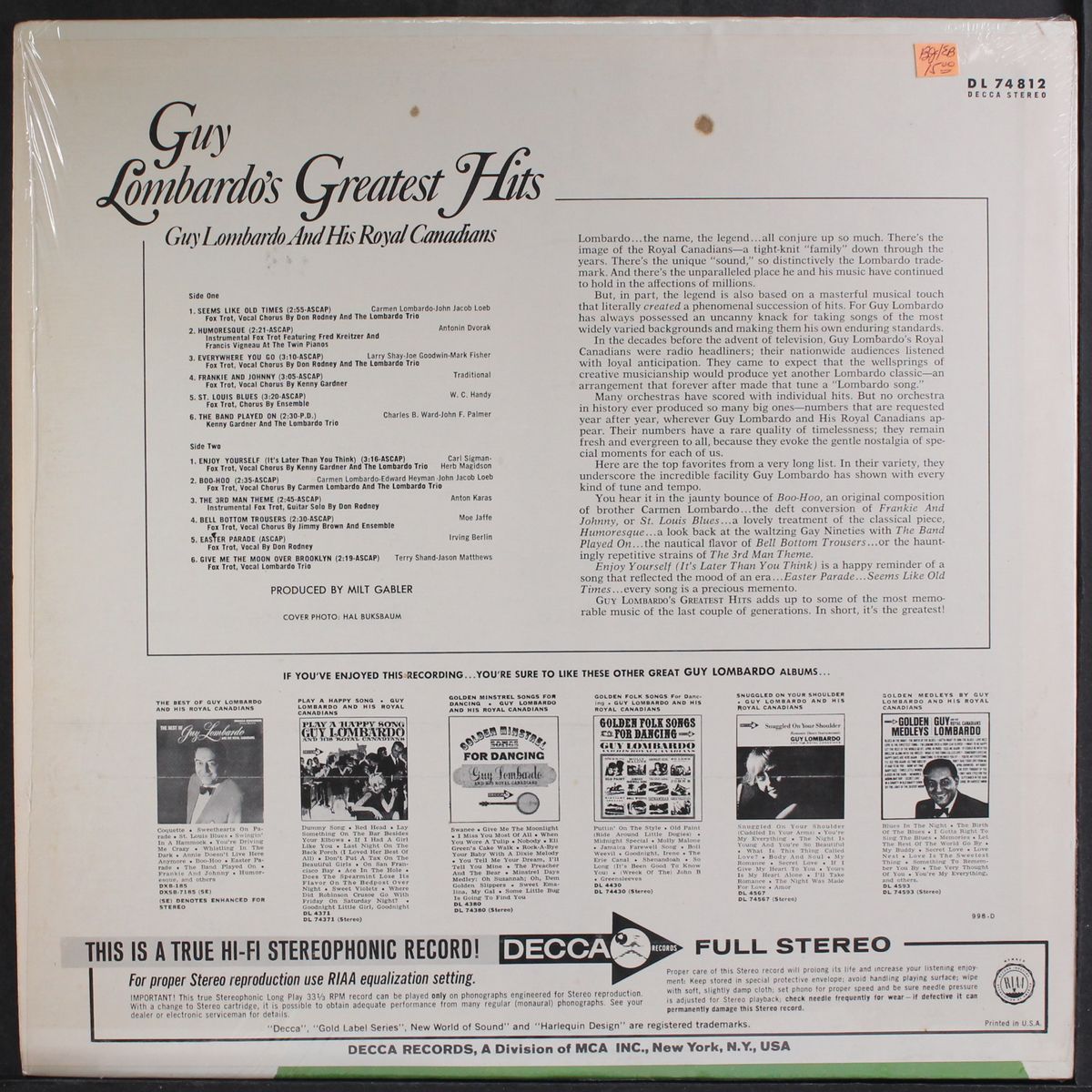 greatest hits by GUY LOMBARDO