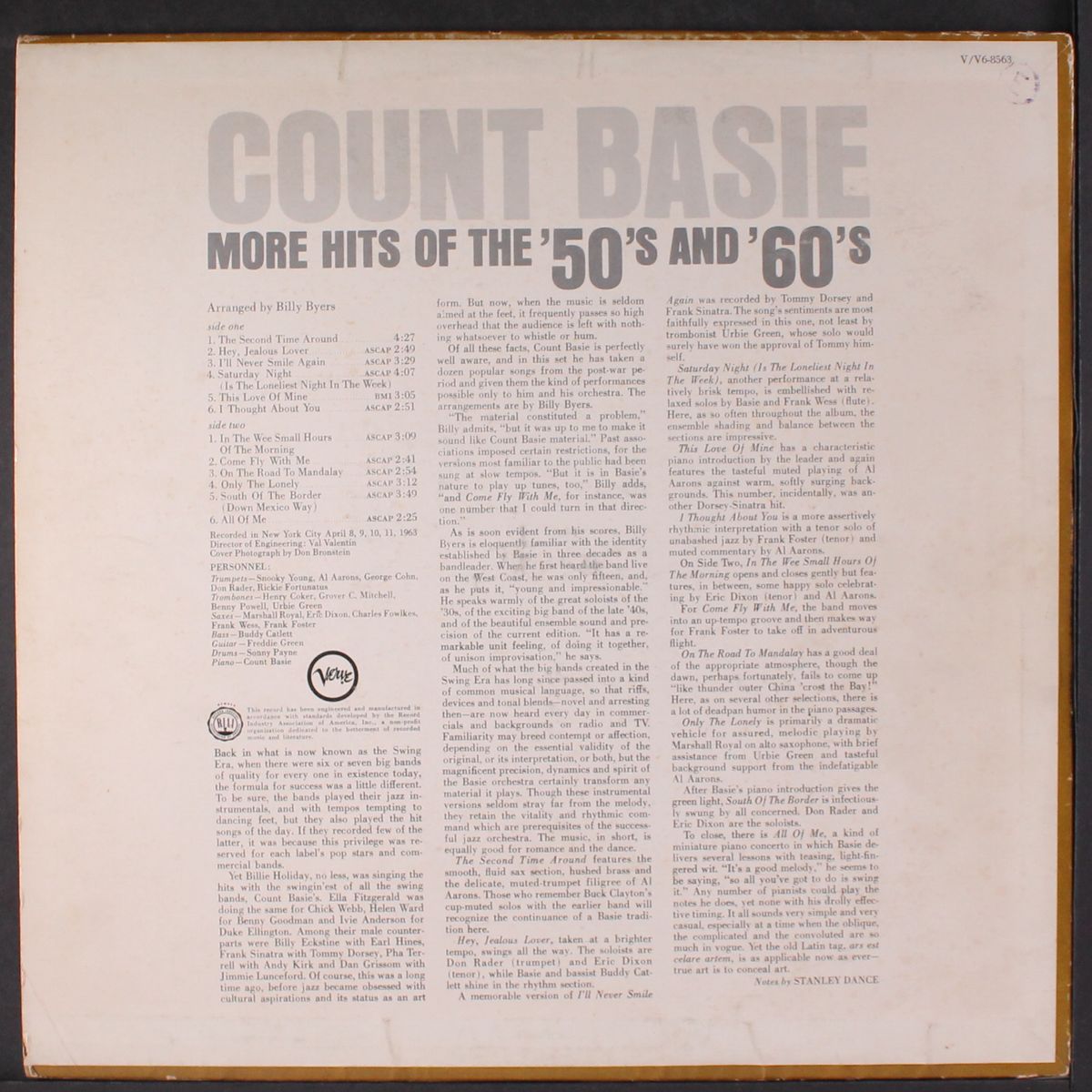 more hits of the '50's and '60's by COUNT BASIE