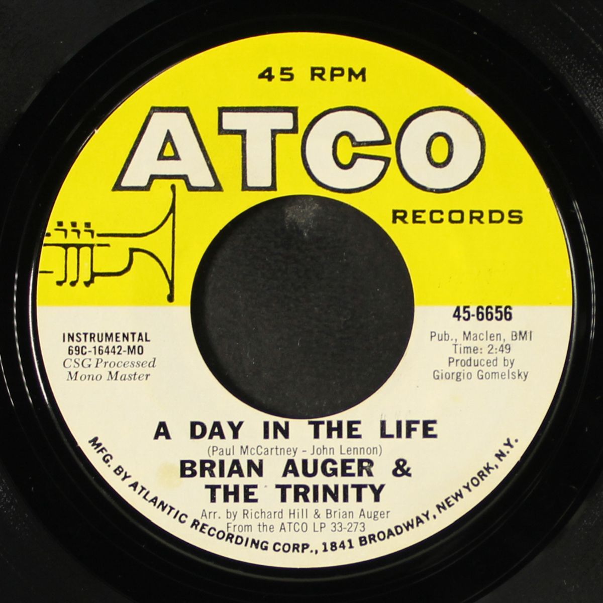bumpin' on sunset / a day in the life by BRIAN AUGER & TRINITY