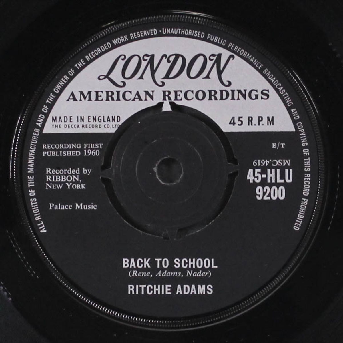 don't go my love, don't go / back to school by RITCHIE ADAMS