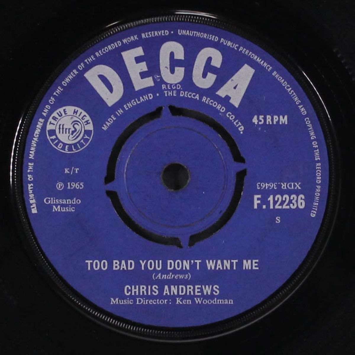 yesterday man / too bad you don't want me by CHRIS ANDREWS