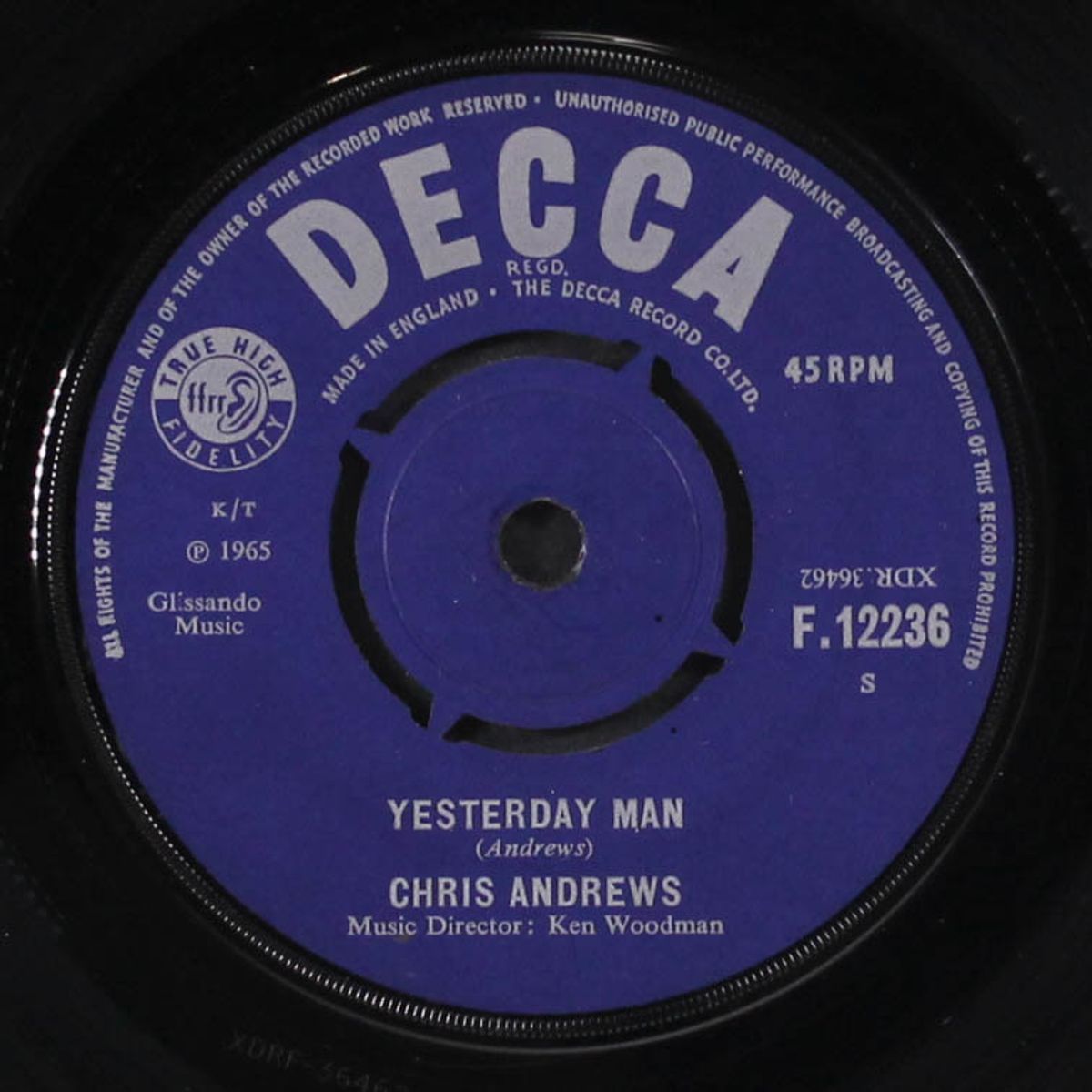 yesterday man / too bad you don't want me by CHRIS ANDREWS