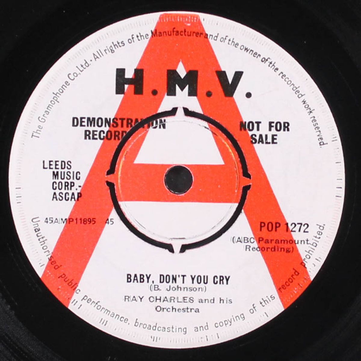 baby, don't you cry / my heart cries for you by RAY CHARLES