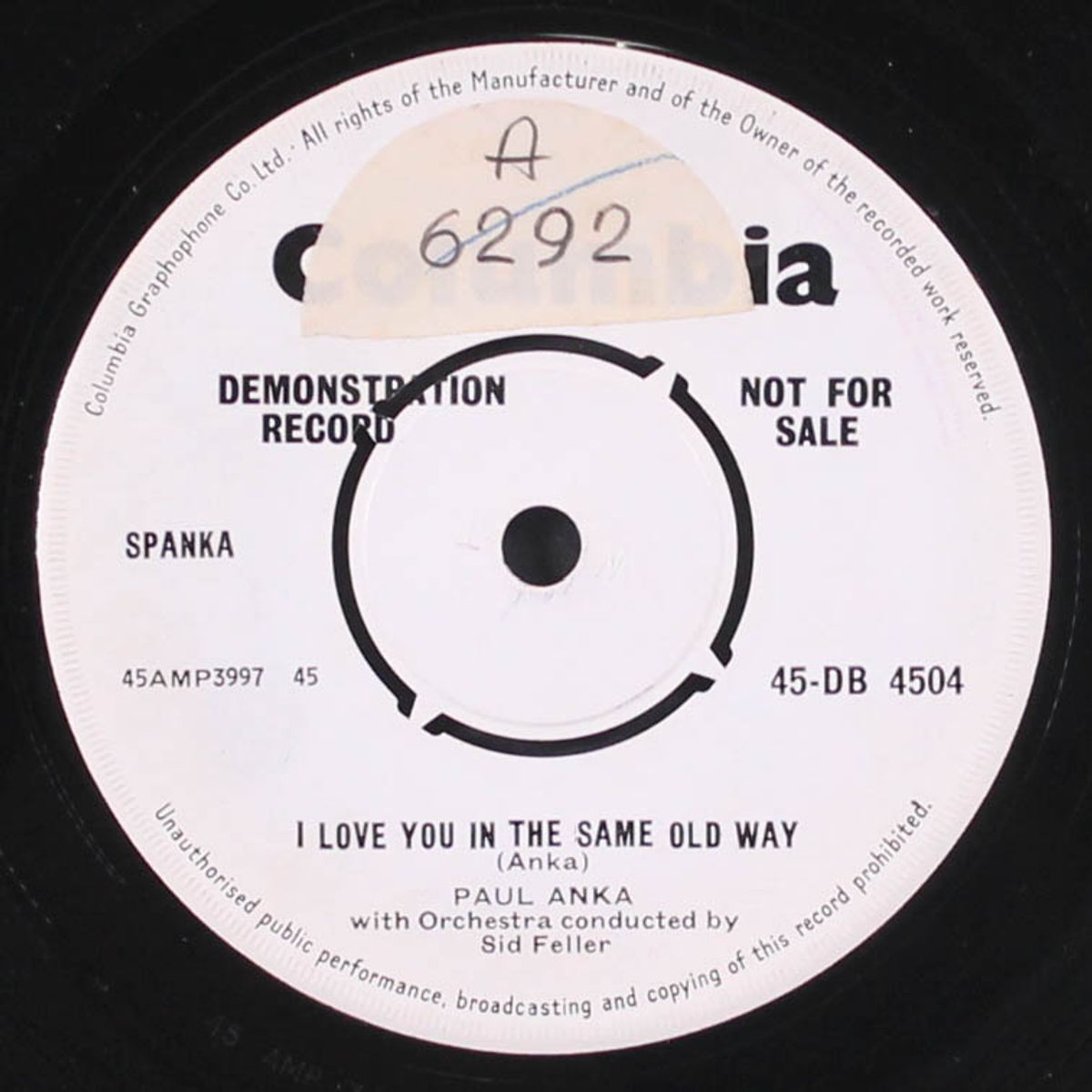 hello young lovers / i love you in the same old way by PAUL ANKA