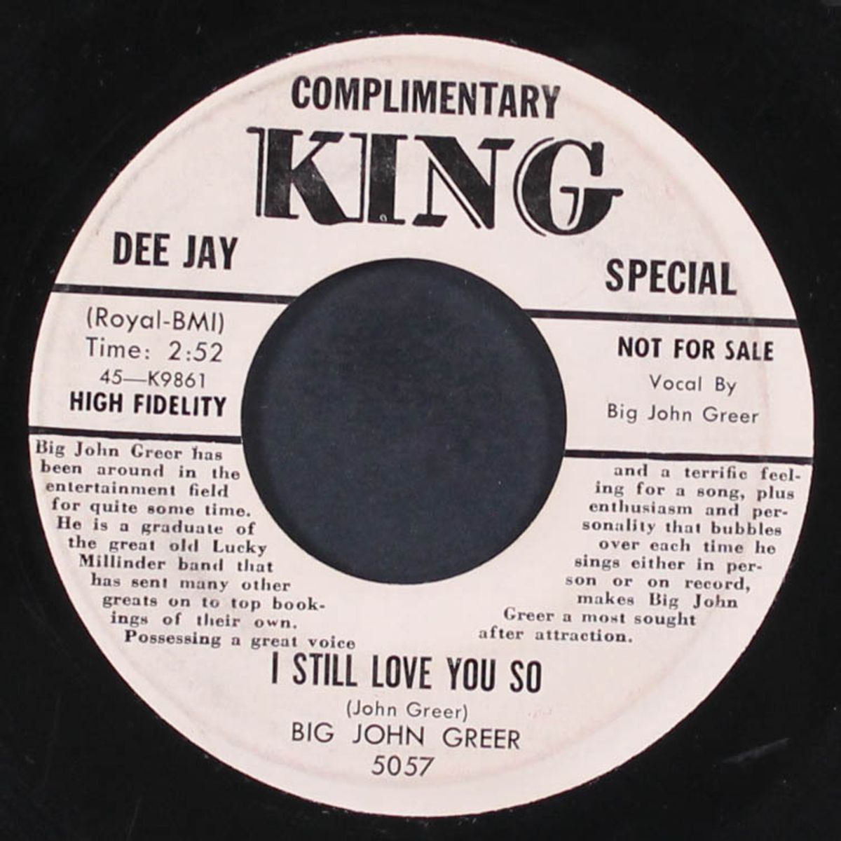 i still love you so / duck walk by BIG JOHN GREER