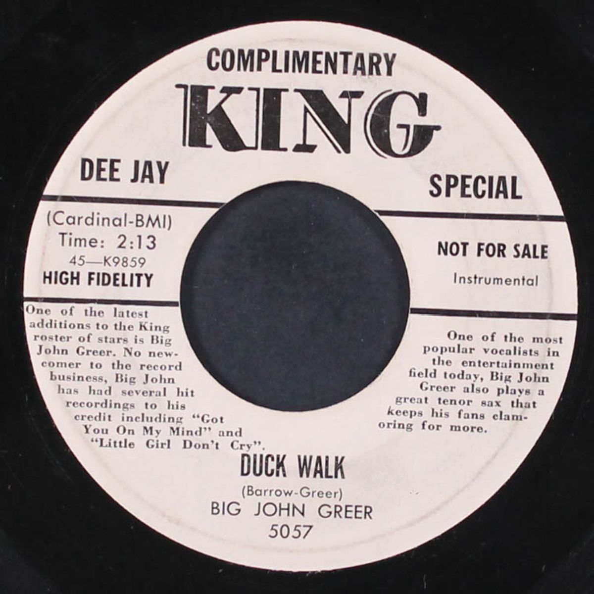 i still love you so / duck walk by BIG JOHN GREER