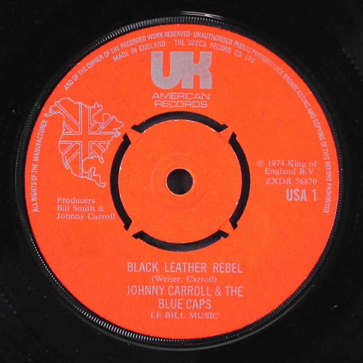 black leather rebel / be-bop-a-lula by JOHNNY CARROLL & BLUE CAPS