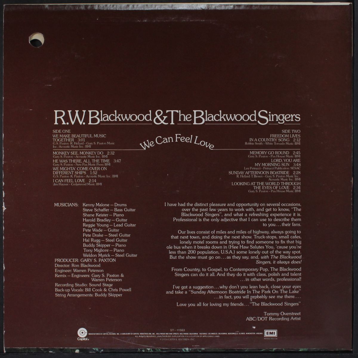we can feel love by R.W. BLACKWOOD & BLACKWOOD SINGERS