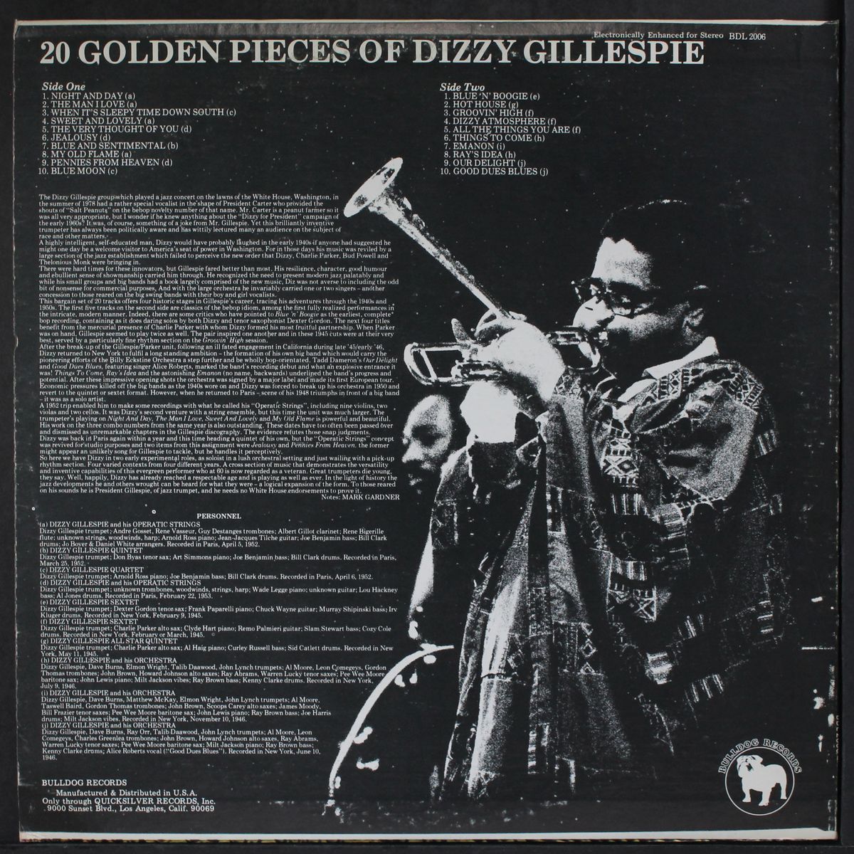 20 golden pieces of by DIZZY GILLESPIE