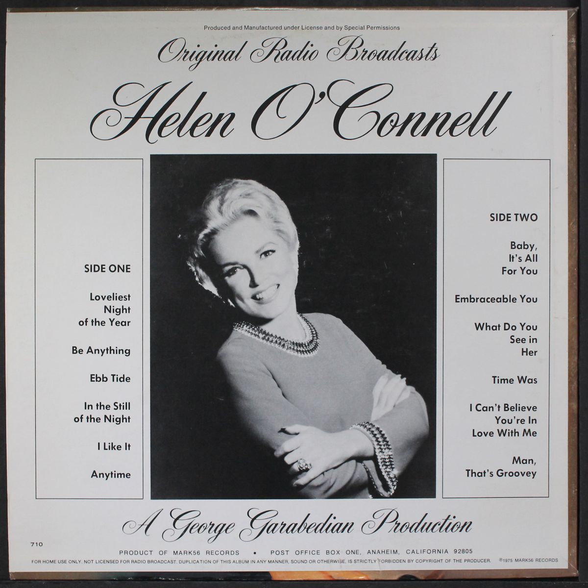original radio broadcasts by HELEN O'CONNELL
