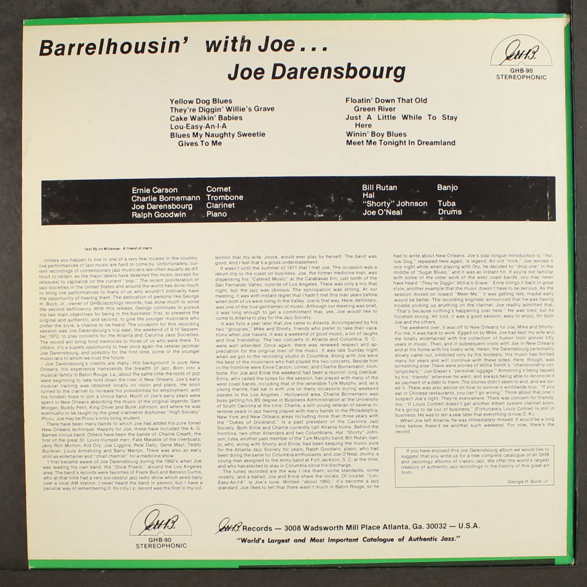 barrelhousin' with joe by JOE DARENSBOURG