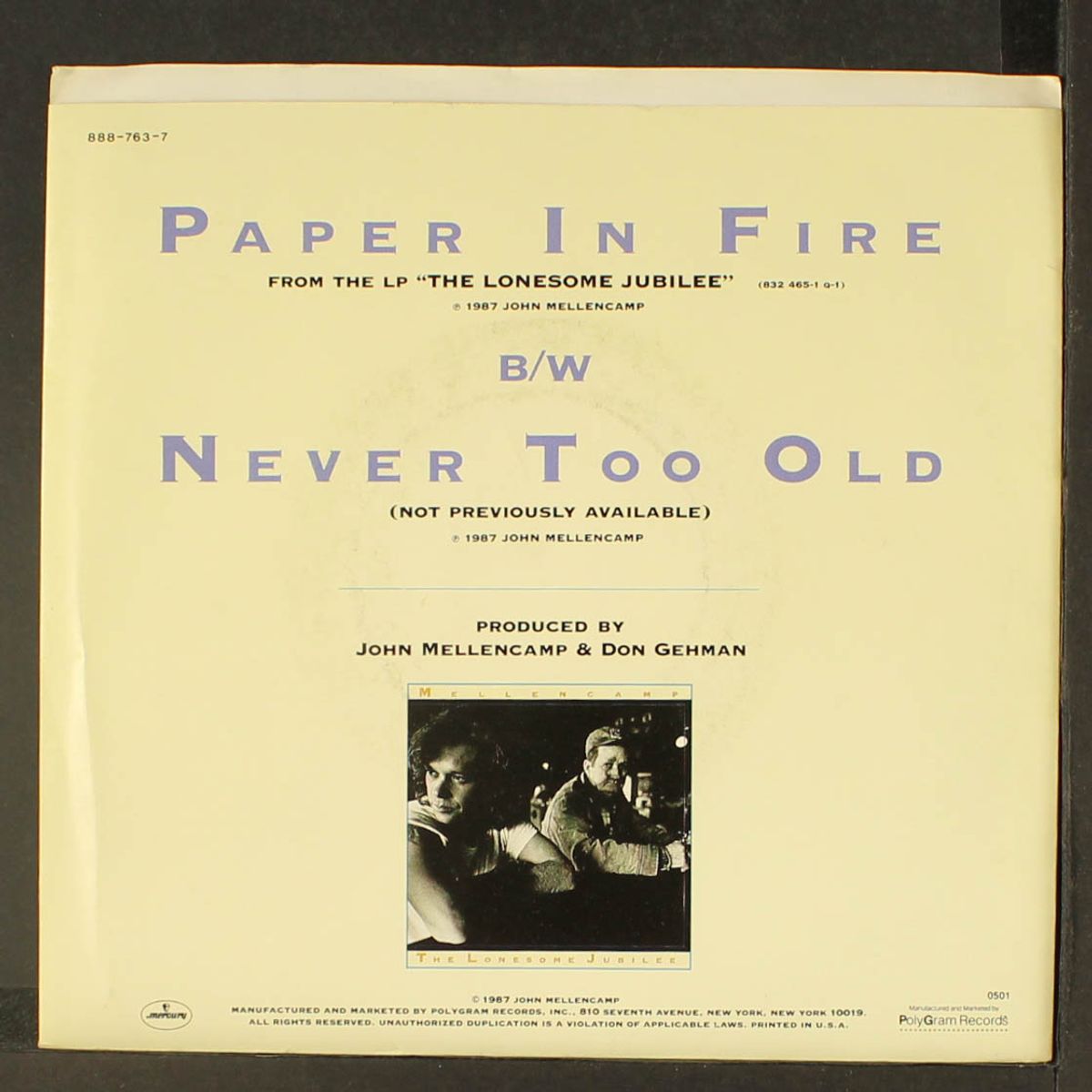 paper in fire by JOHN COUGAR MELLENCAMP
