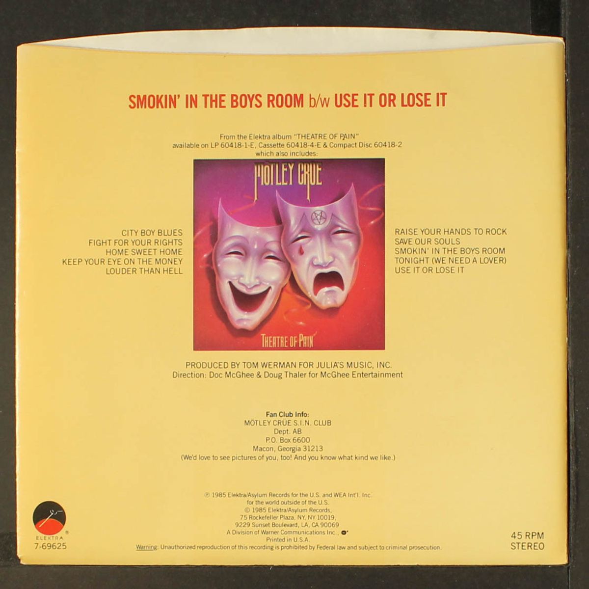 smokin' in the boys room / use it or lose it by MOTLEY CRUE