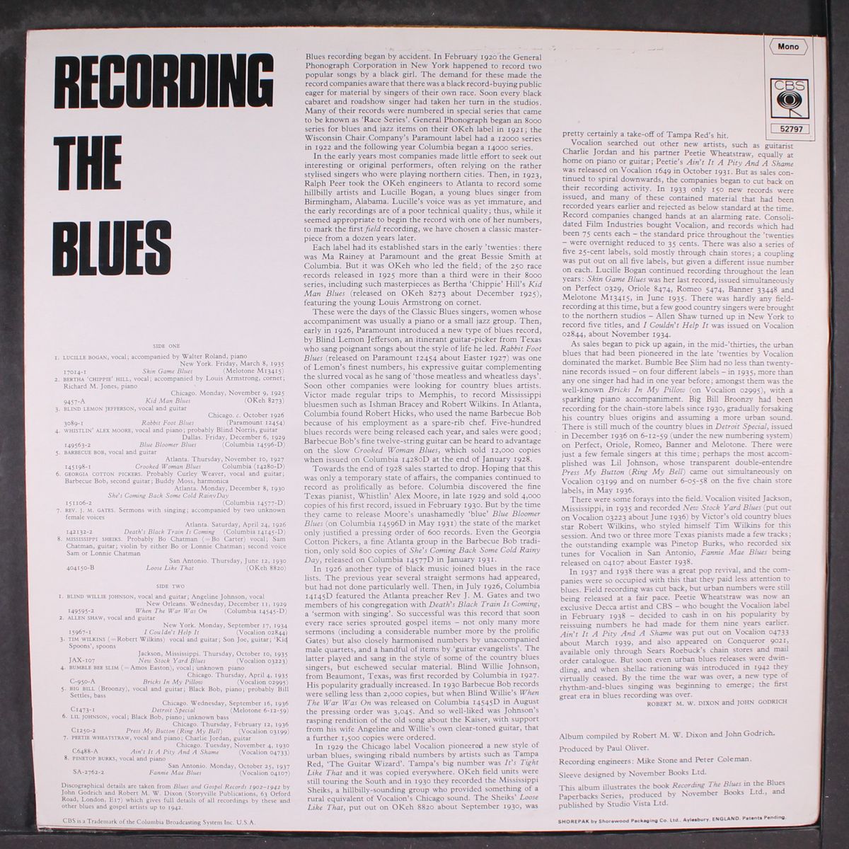 recording the blues by VARIOUS