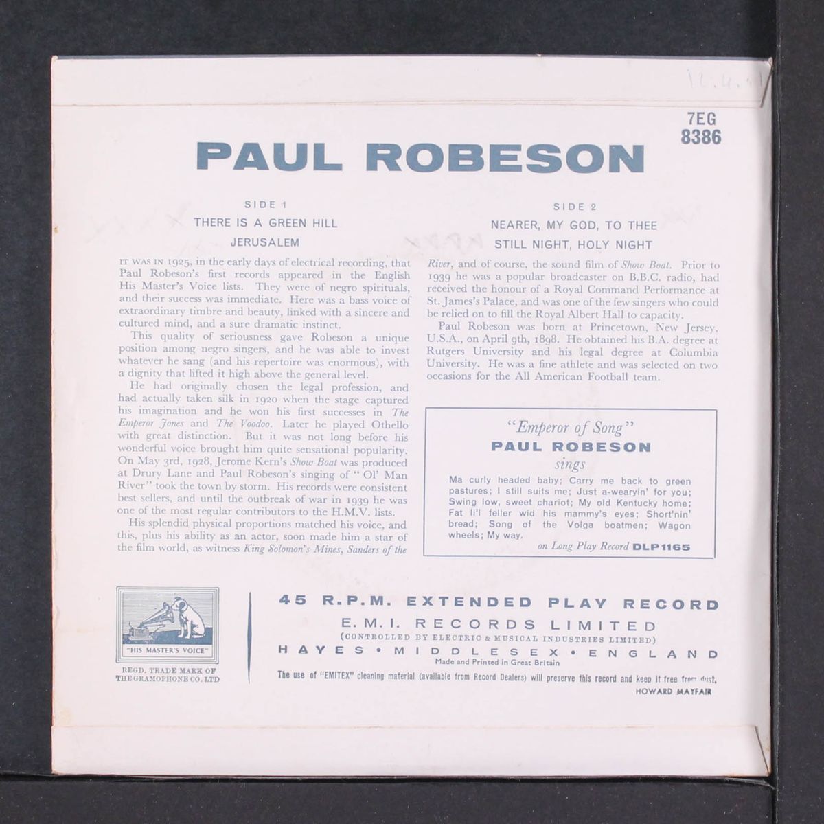 paul robeson by PAUL ROBESON