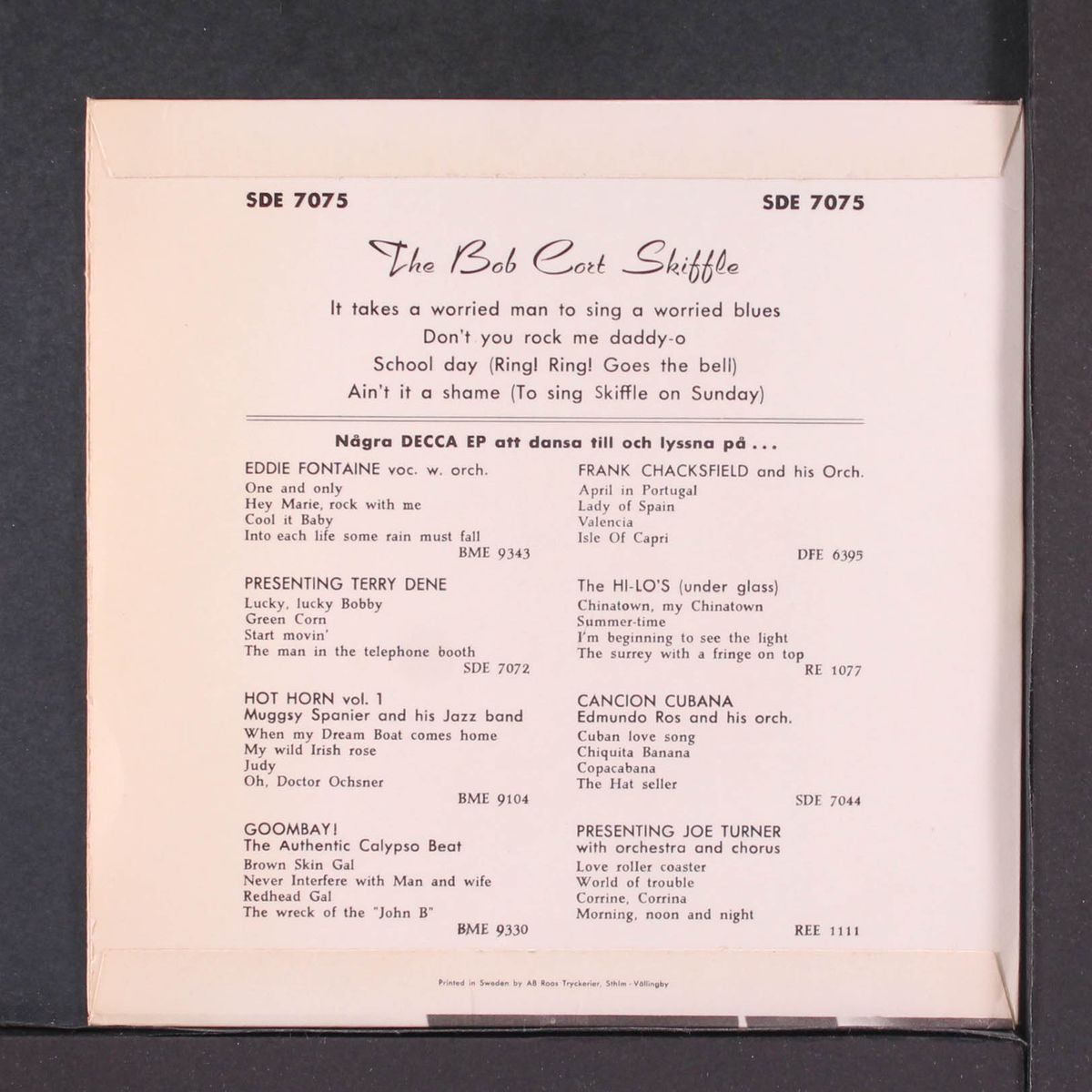 the bob cort skiffle group by BOB CORT SKIFFLE GROUP