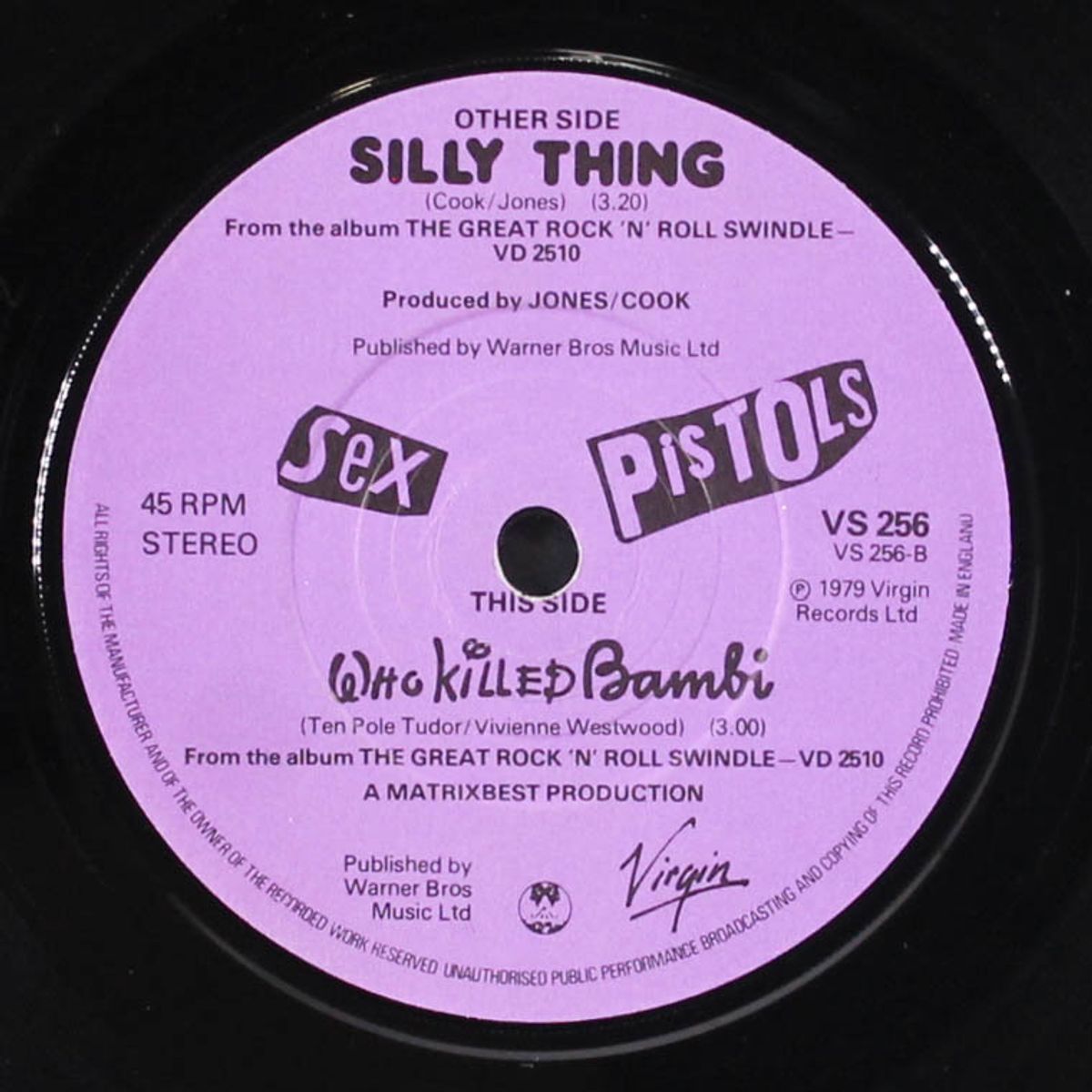 silly thing / who killed bambi by SEX PISTOLS