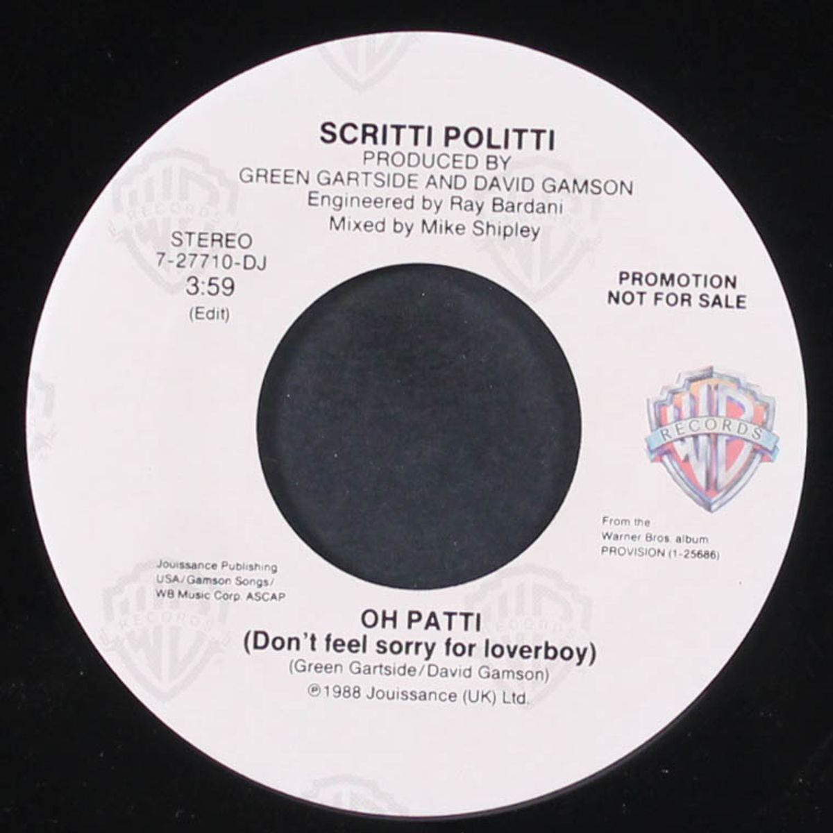 oh patti / same by SCRITTI POLITTI