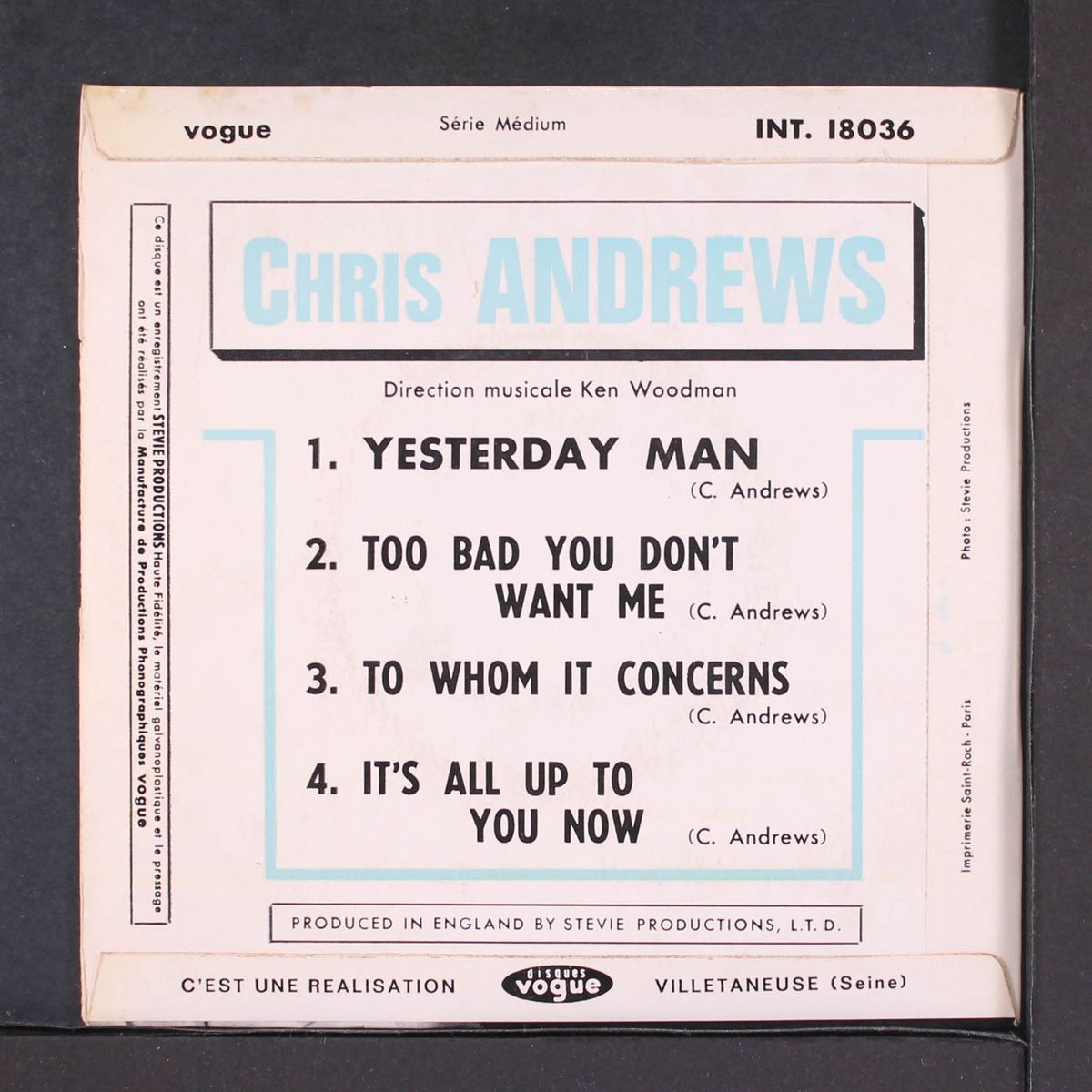 yesterday man by CHRIS ANDREWS