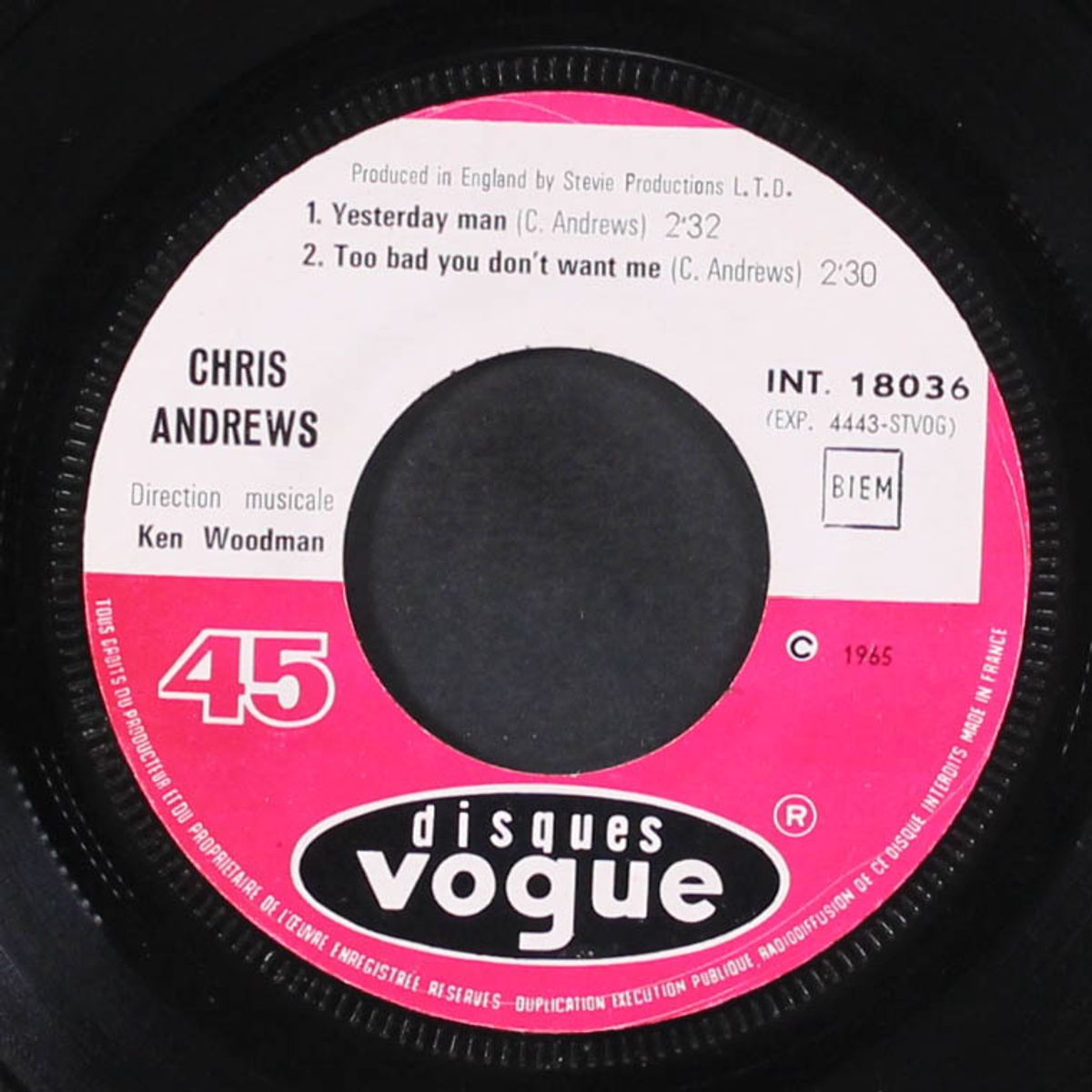 yesterday man by CHRIS ANDREWS
