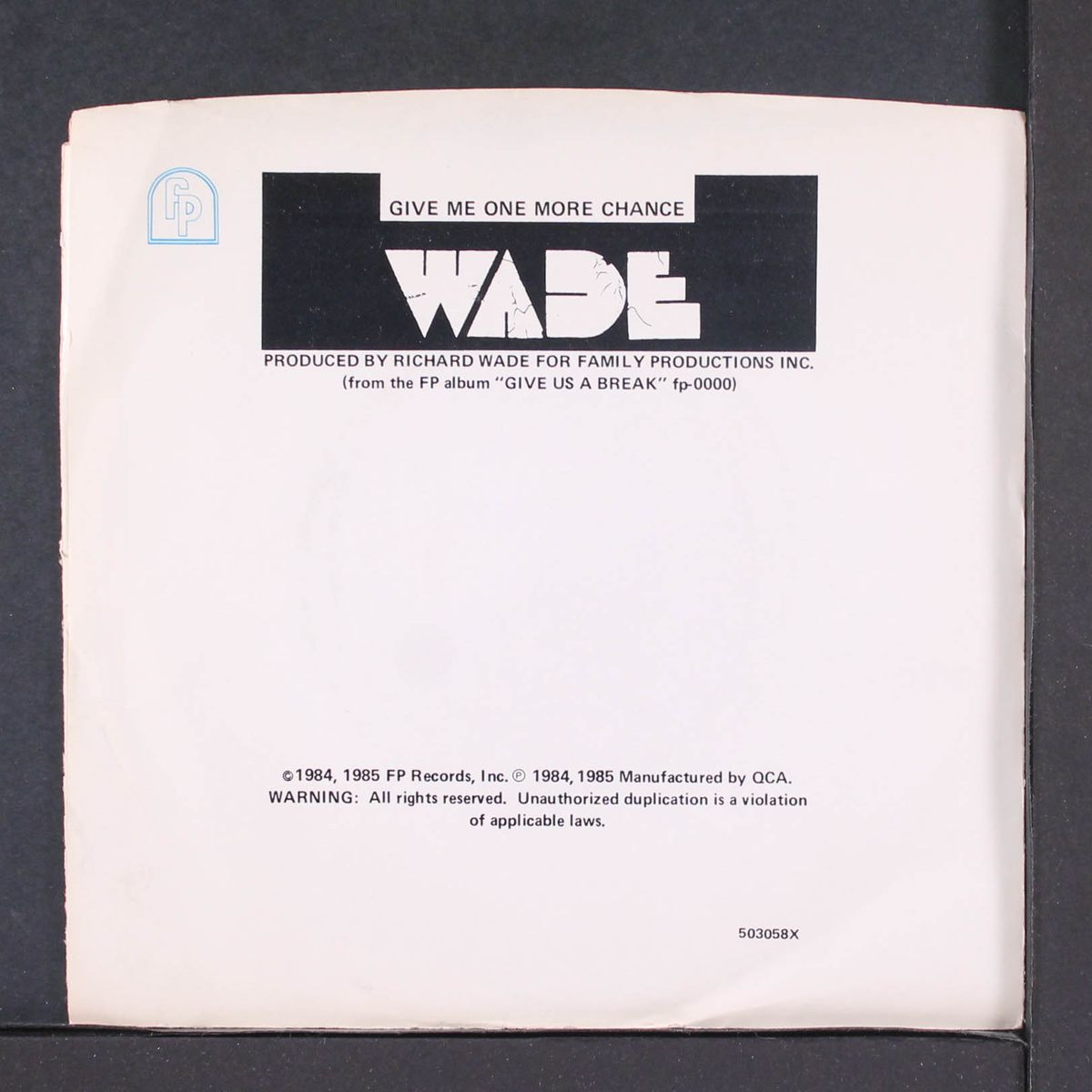 keep breakin' / give me one more chance by WADE