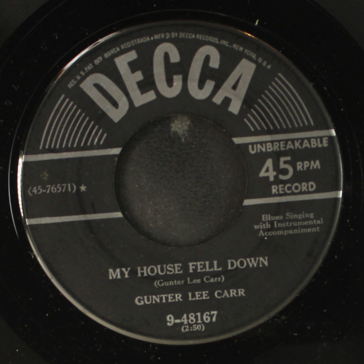 goodnight irene / my house fell down by GUNTER LEE CARR