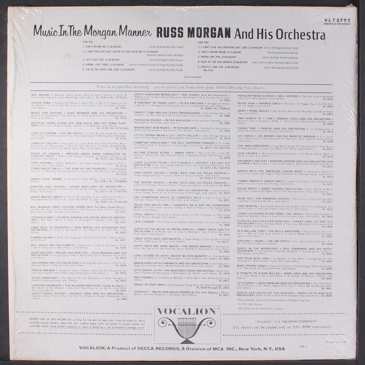 music in the morgan manner by RUSS MORGAN
