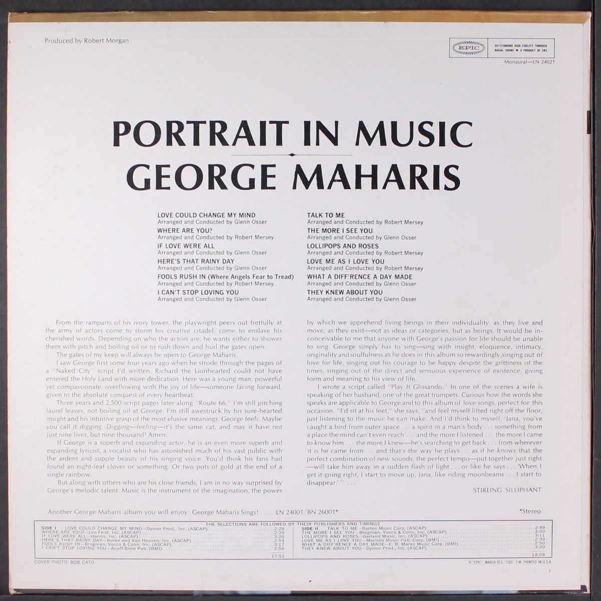 portrait in music by GEORGE MAHARIS