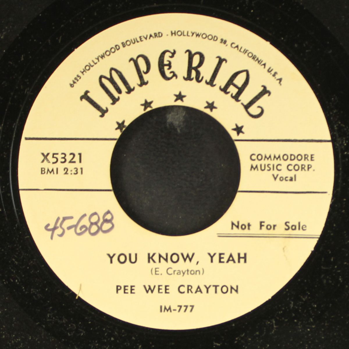 you know, yeah / i need your love by PEE WEE CRAYTON