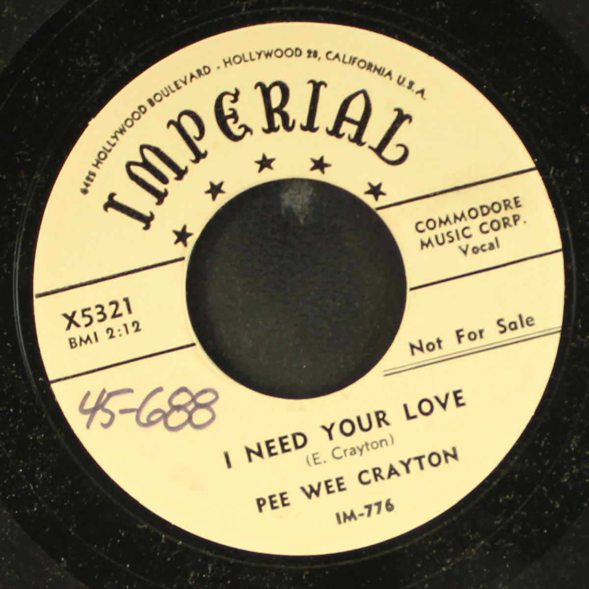 you know, yeah / i need your love by PEE WEE CRAYTON