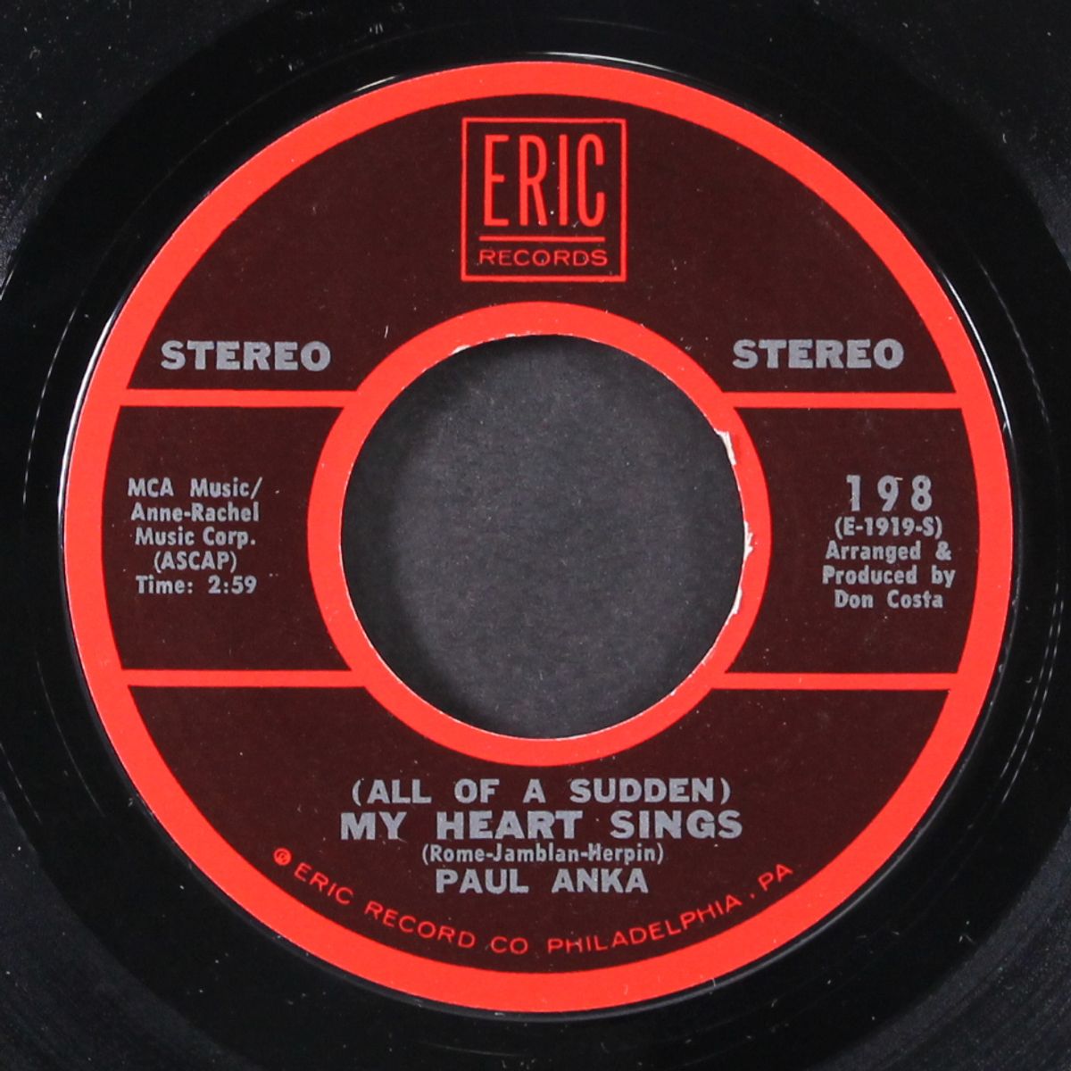 my home town / my heart sings by PAUL ANKA