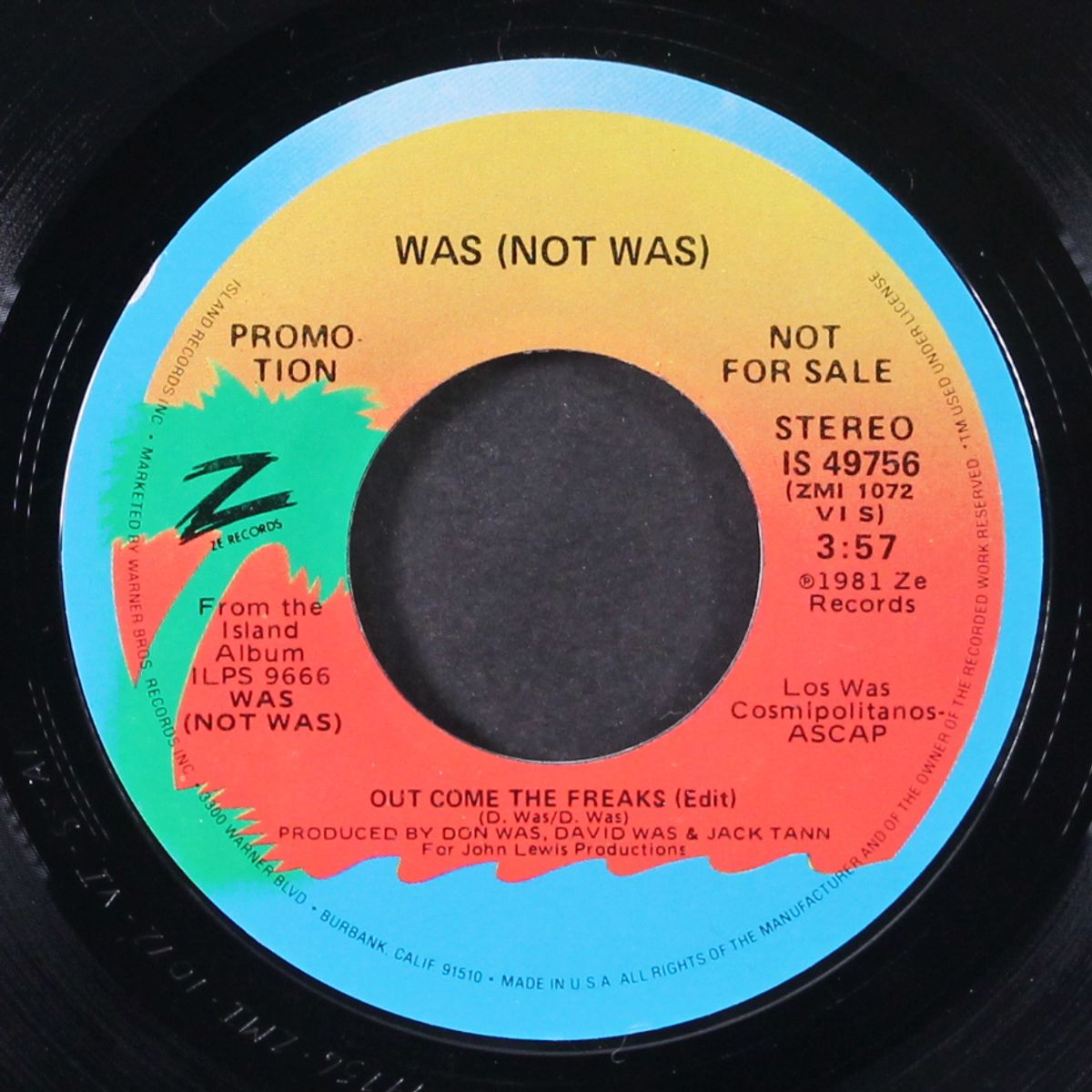 out come the freaks (edit) / same by WAS (NOT WAS)