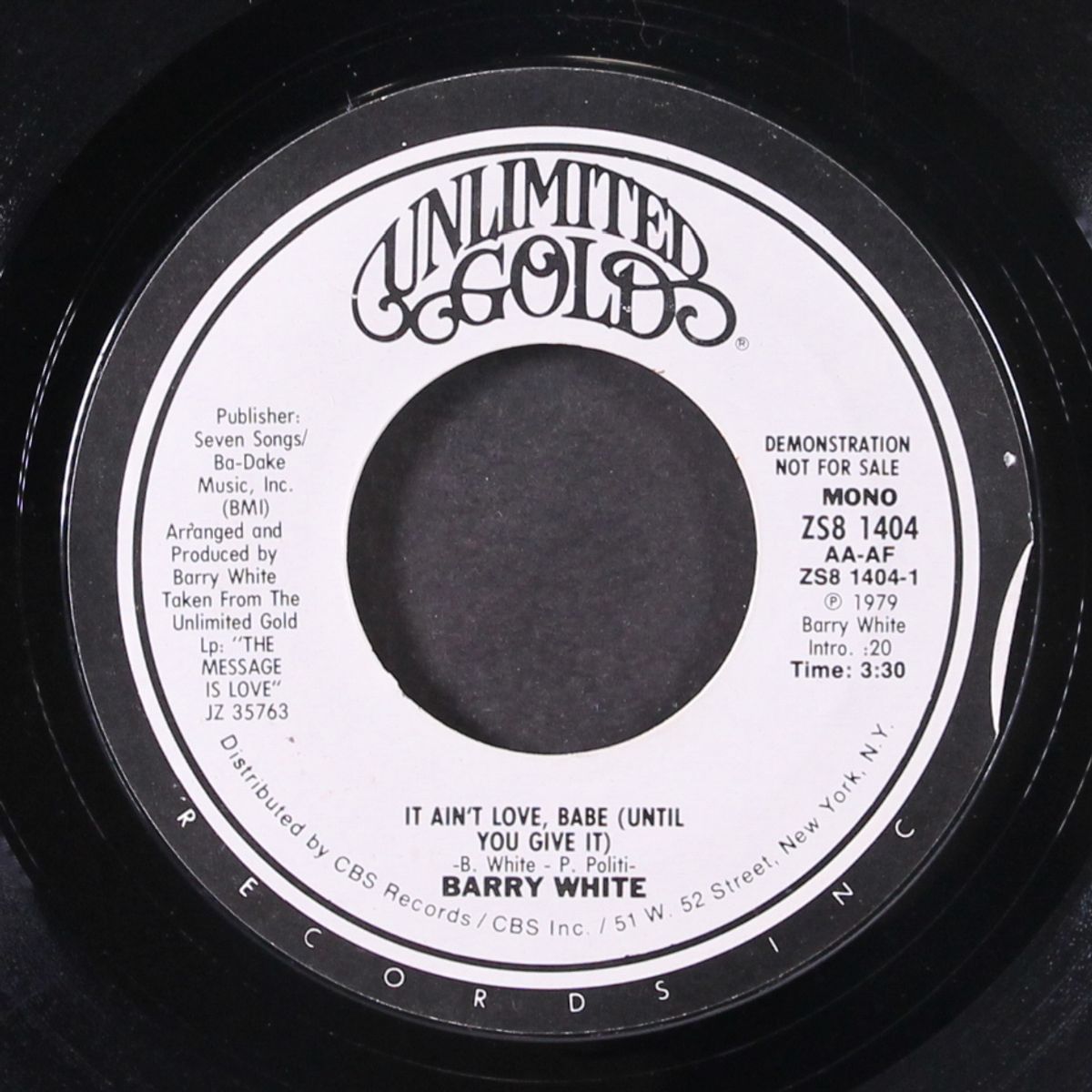 it ain't love, babe (until you give it) / mono by BARRY WHITE