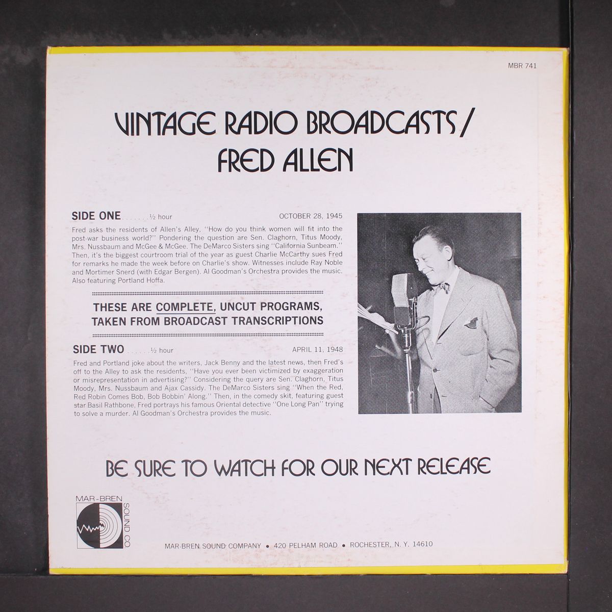 vintage radio broadcasts by FRED ALLEN