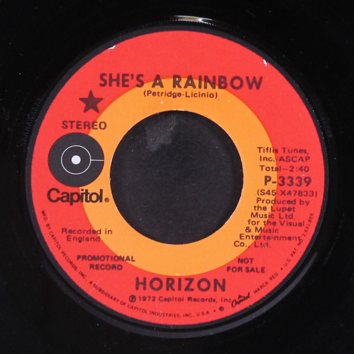 she's a rainbow / tell me my lady by HORIZON