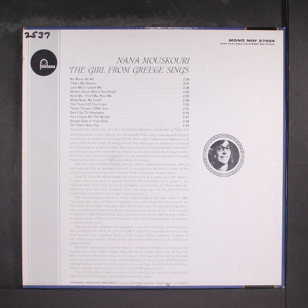 the girl from greece sings by NANA MOUSKOURI