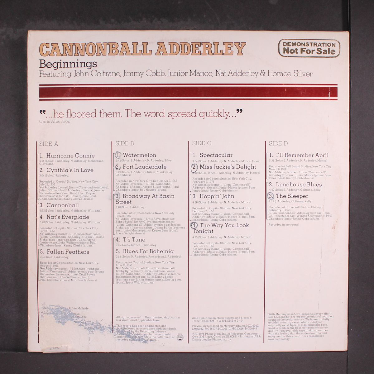 beginnings by CANNONBALL ADDERLEY