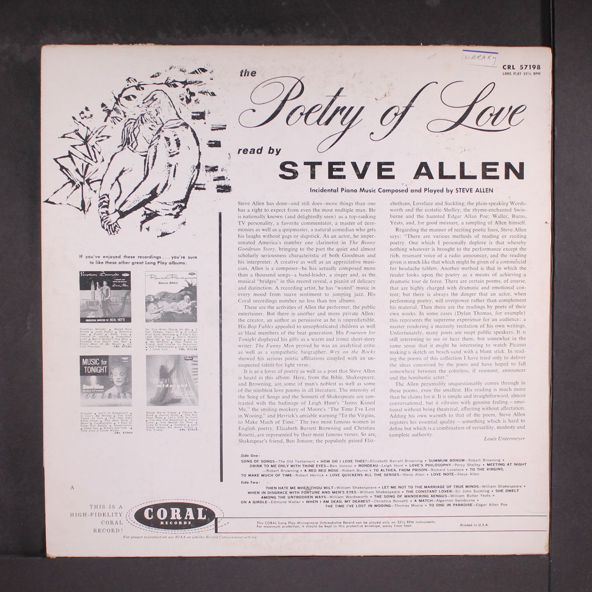 the poetry of love by STEVE ALLEN