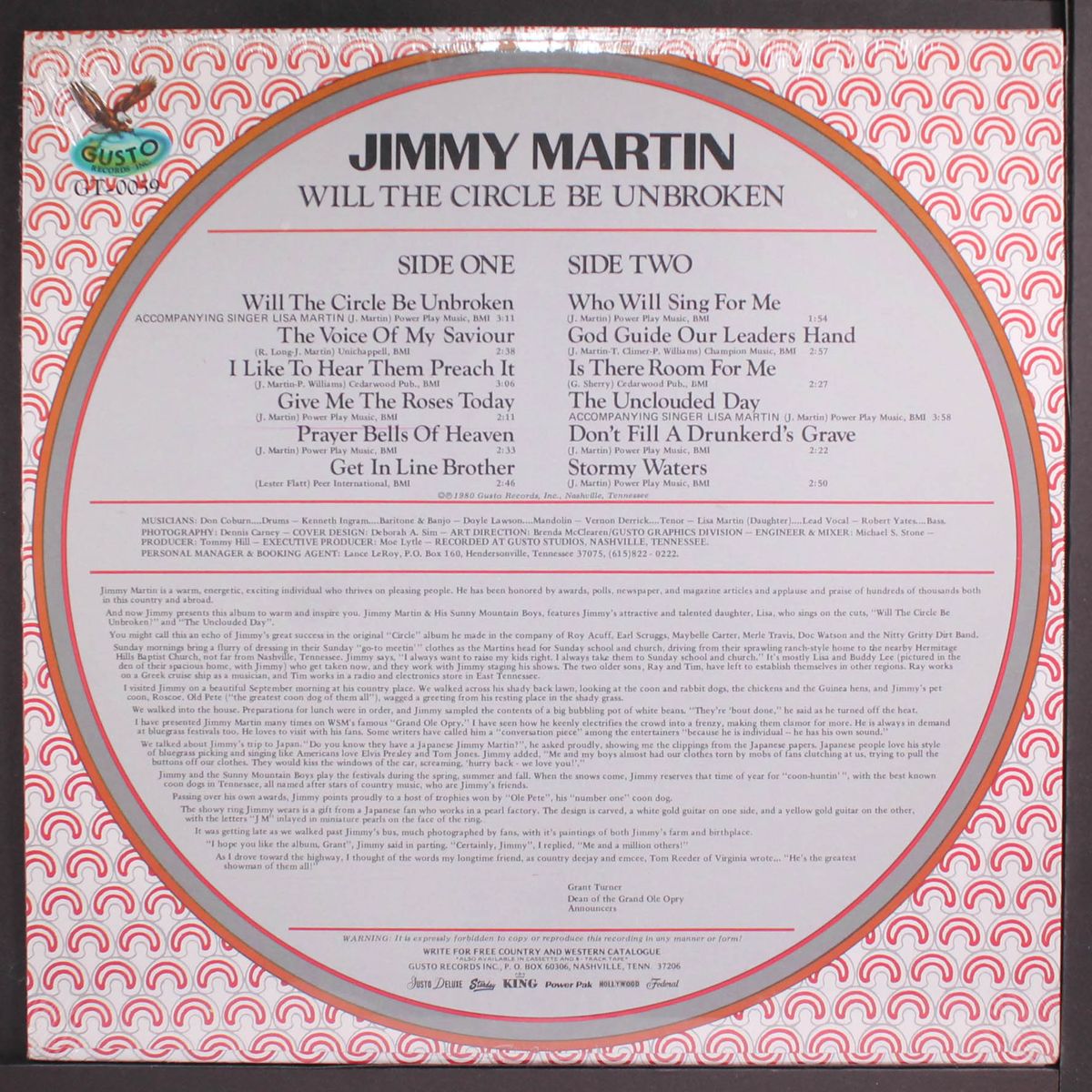 will the circle be unbroken by JIMMY MARTIN