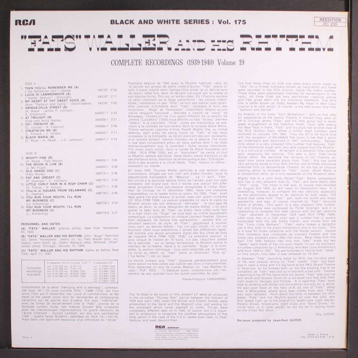 1939-1940, vol. 19 by FATS WALLER