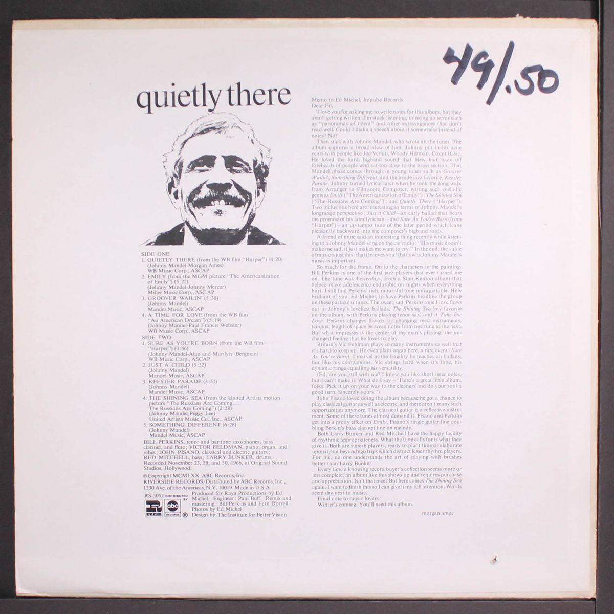 quietly there by BILL PERKINS QUINTET