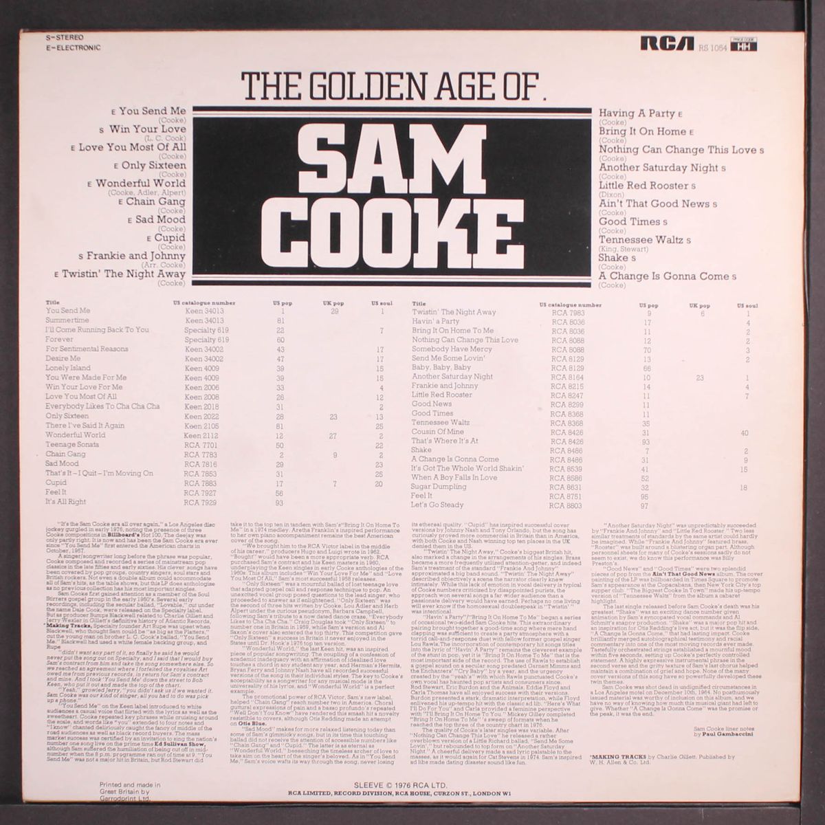 the golden age of by SAM COOKE