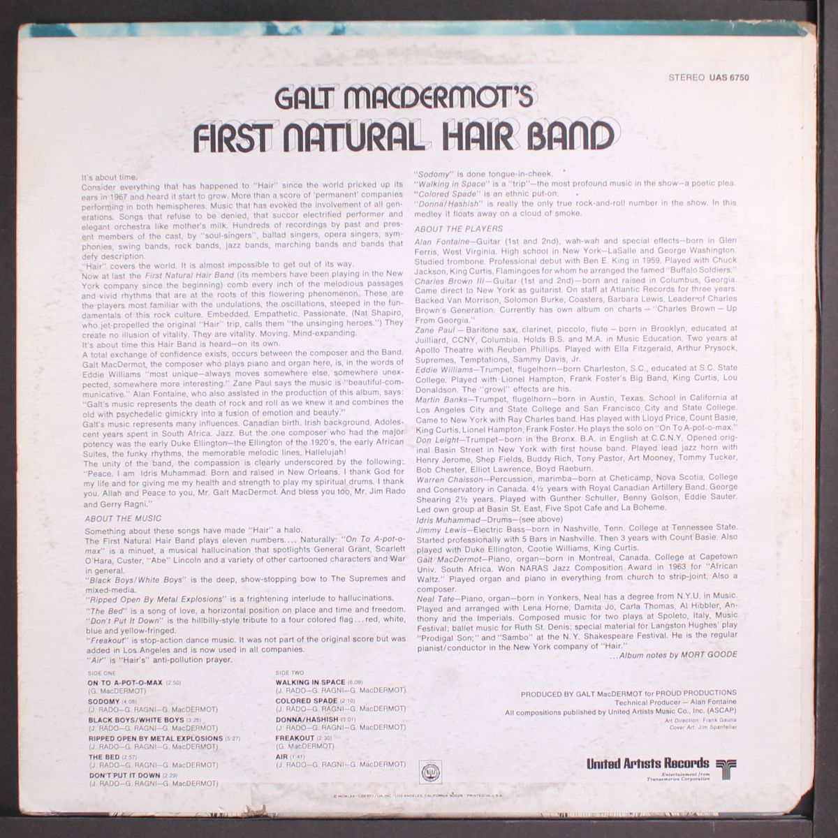 first natural hair band by GALT MACDERMOT